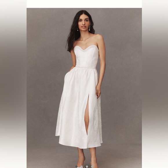 V. Chapman Dresses & Skirts - V. Chapman Lucia Strapless Pearl- Embellished A-line Midi Dress